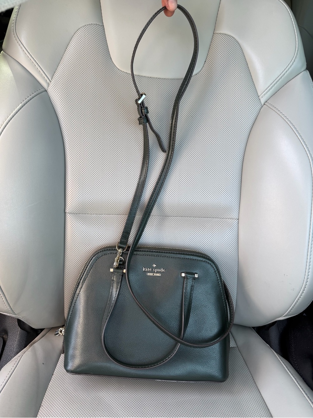 Kate Spade Dark Green Leather Crossbody Bag